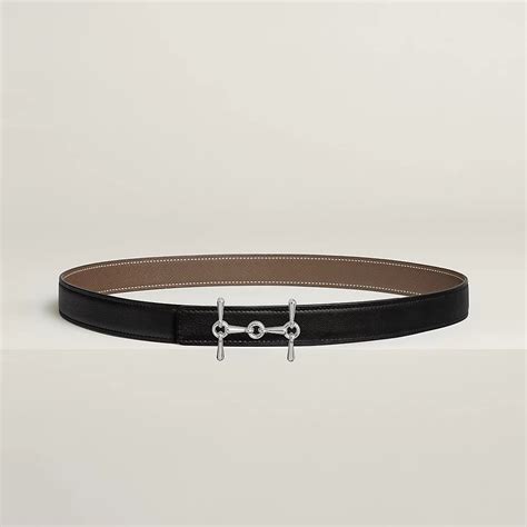 H Equestre belt buckle & Reversible leather strap 24 mm